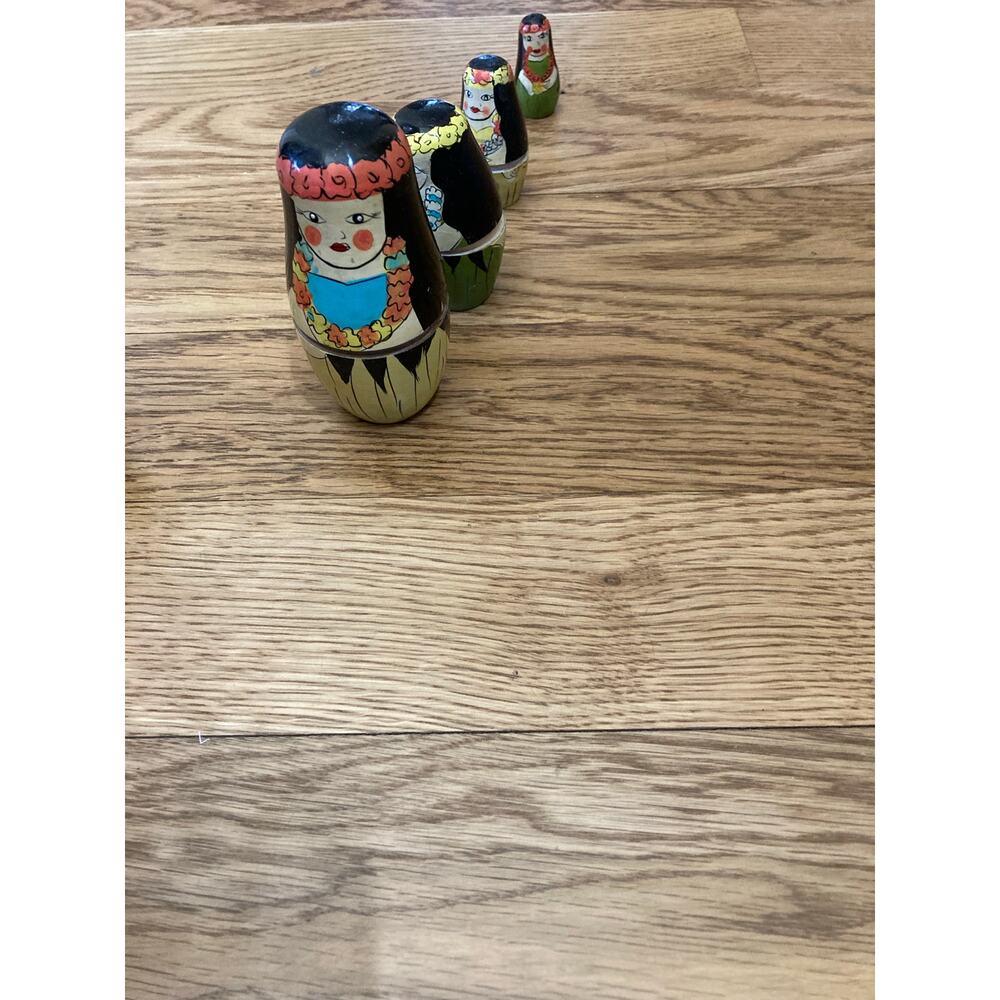 Vintage Polynesian Hawaii Russian nesting doll set of 5